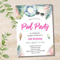 Sweet Sixteen Birthday Pool Party