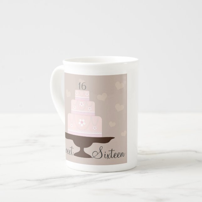 "Sweet Sixteen" Birthday Speciality Mug (Front Left)