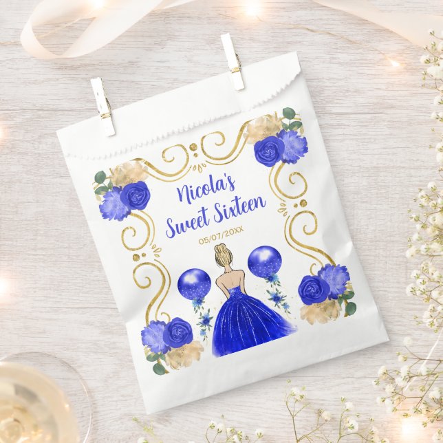 Sweet Sixteen Blonde Princess in Blue Favour Bag (Clipped)