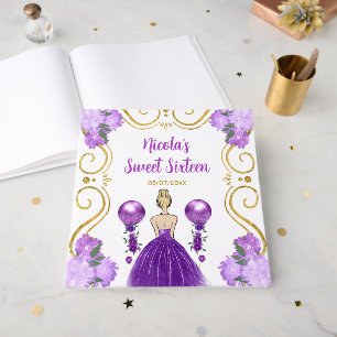Sweet Sixteen Blonde Princess in Purple Guest Book