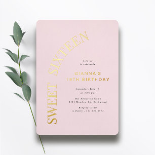 Sweet Sixteen   Blush Pink and Gold 16th Birthday