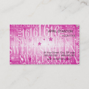 Sweet sixteen business card