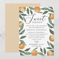 Sweet Sixteen | Citrus Orange & Greenery Birthday 