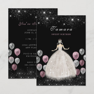 Sweet Sixteen Elegant Birthday Invitation Card