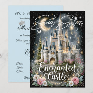 Sweet Sixteen Enchanted Castle Stars Sparkle Invitation