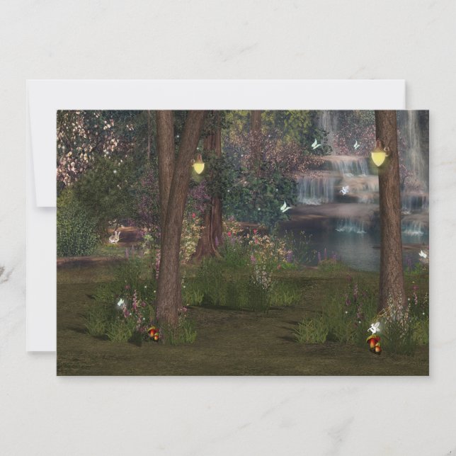 Sweet Sixteen, Enchanted Forest, Butterfly, Custom Invitation (Front)