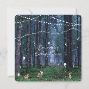 Sweet Sixteen Enchanted Forest Fairies Bunnies Invitation