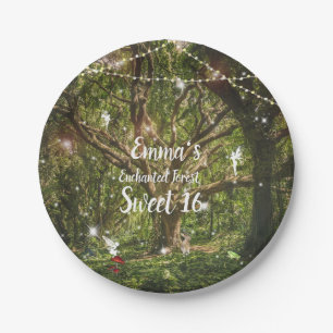 Sweet Sixteen Enchanted Forest Fairies Paper Plate
