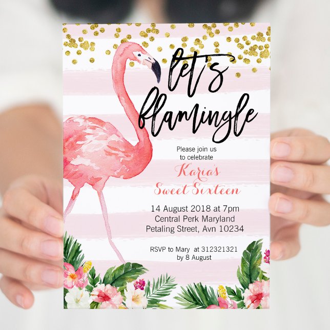 Sweet sixteen flamingo invitation (Creator Uploaded)
