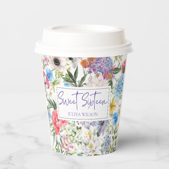 Sweet Sixteen flower garden  Paper Cups (Front)