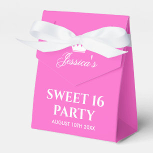 Sweet sixteen girl's 16th Birthday party hot pink Favour Box