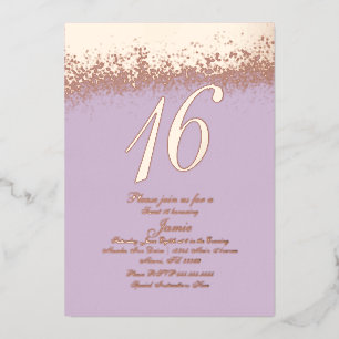 Sweet Sixteen Gold Pressed Glitter Lavender