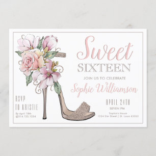 Sweet Sixteen High Heels Birthday Invitation
