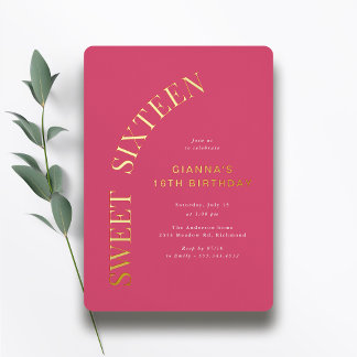 Sweet Sixteen | Hot Pink and Gold 16th Birthday