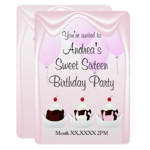 Sweet Sixteen Ice Cream Birthday Custom Invitation