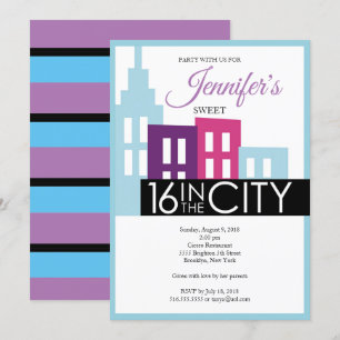Sweet Sixteen in the City Invitation