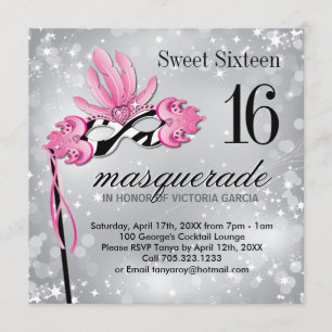 Sweet Sixteen Masquerade Party Invitation