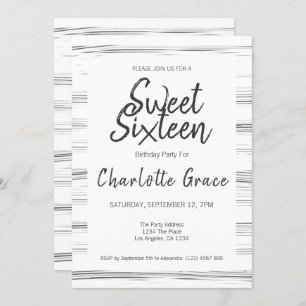 Sweet Sixteen Modern Birthday Party Invitation