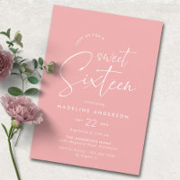 Sweet Sixteen | Modern Girly Pink 16th Birthday