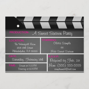 Sweet Sixteen Movie Invitation