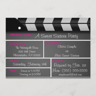 Sweet Sixteen Movie Invitation