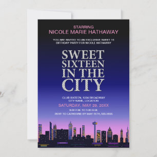 Sweet Sixteen Movie Poster Party Invitation