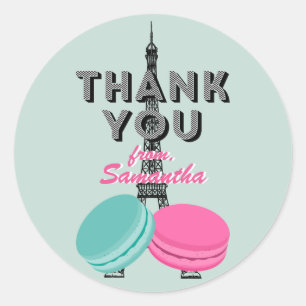 Sweet Sixteen Paris Thank You Birthday Sticker