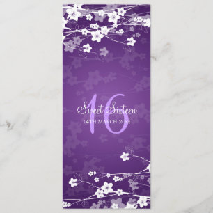 Sweet Sixteen Party Cherry Blossom Purple Invitation