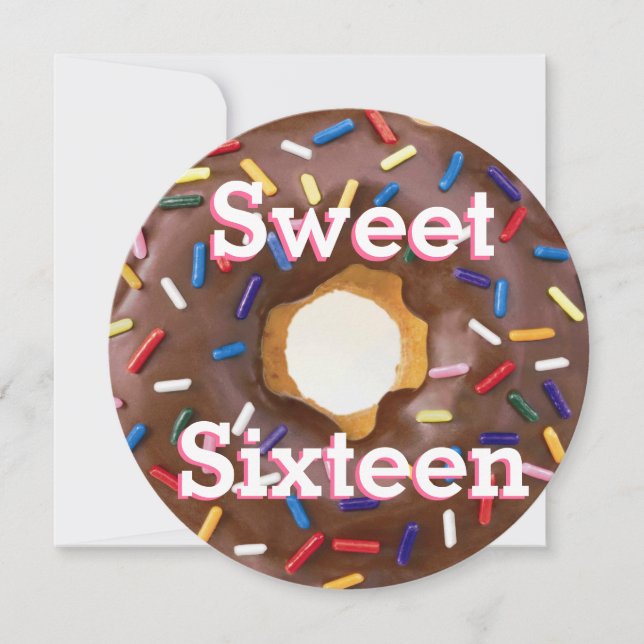 Sweet Sixteen Party Chocolate with Sprinkles Dough Invitation (Front)