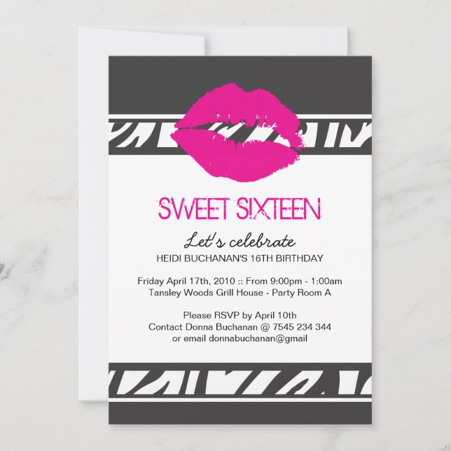 Sweet Sixteen Party Invitation (Front)