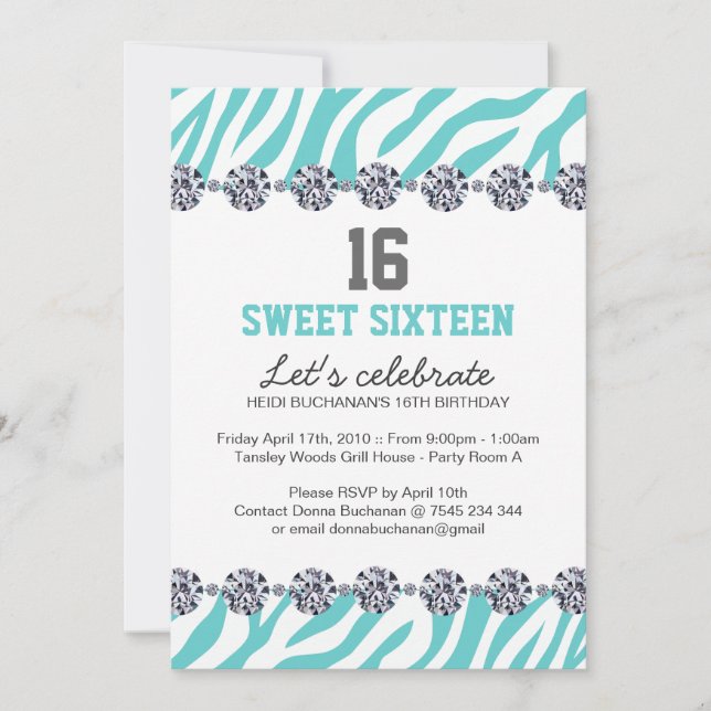 Sweet Sixteen Party Invitation (Front)