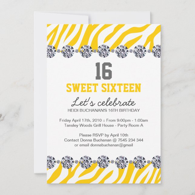 Sweet Sixteen Party Invitation (Front)