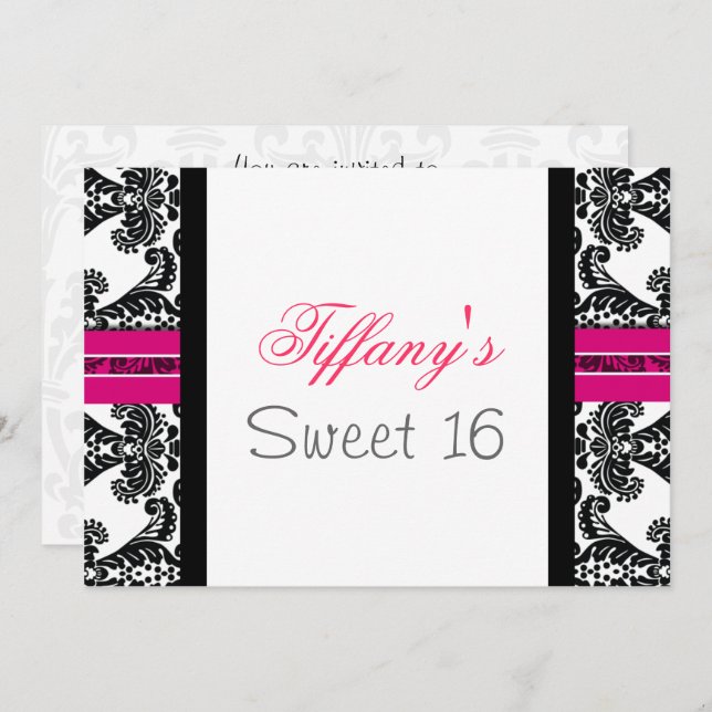 Sweet Sixteen party Invitation (Front/Back)