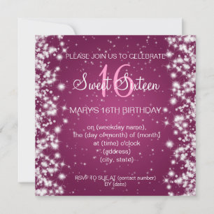 Sweet Sixteen Party Winter Sparkle Invitation