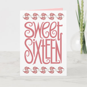 Sweet Sixteen Petals Birthday Card