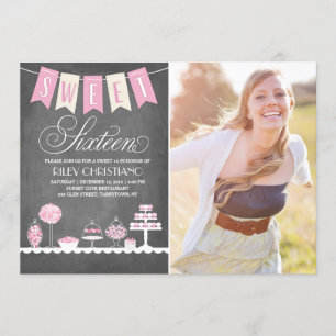 Sweet Sixteen Photo   Birthday Invitation