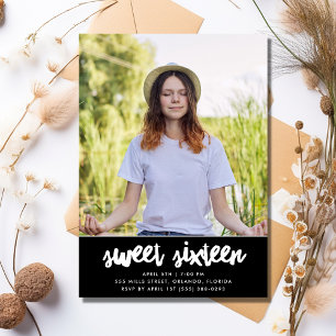 Sweet Sixteen Photo Birthday Party Invitation