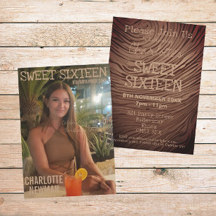 Sweet Sixteen Photo Magazine Birthday Invitation
