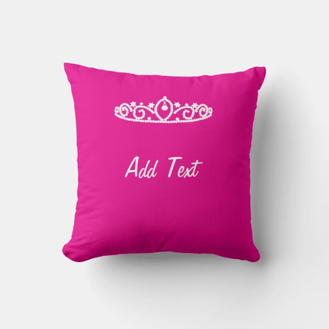 Sweet Sixteen Pink and White Tiara Custom Cushion (Front)