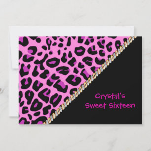 Sweet Sixteen Pink Leopard Invitation