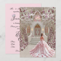 Sweet Sixteen Pink White Enchanted Winter Castle 