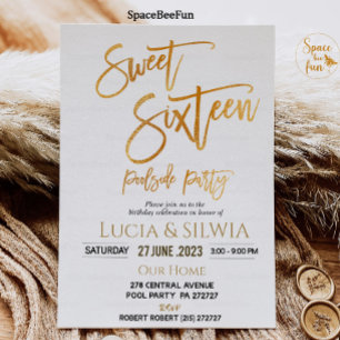 Sweet Sixteen Pool Party Invitation Poolside party