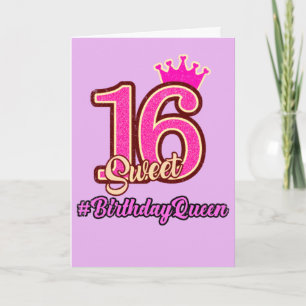 Sweet Sixteen Princess Crown, 16th Birthday Queen Card