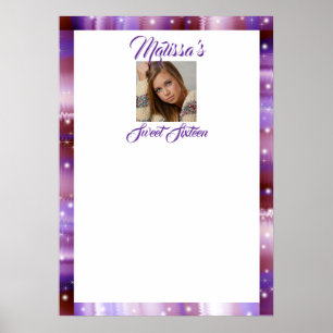 Sweet Sixteen, Purple Satin, Custom Photo Poster
