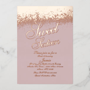 Sweet Sixteen Rose Gold Pressed Glitter