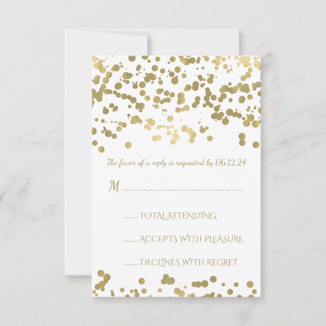 Sweet Sixteen RSVP Gold Foil Confetti Card (Front)