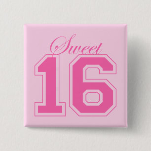 Sweet Sixteen (Script) 15 Cm Square Badge