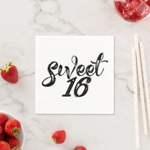 Sweet Sixteen Sixteenth Birthday 16th Napkin