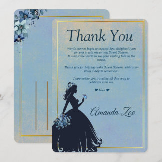 Sweet Sixteen Thank You card