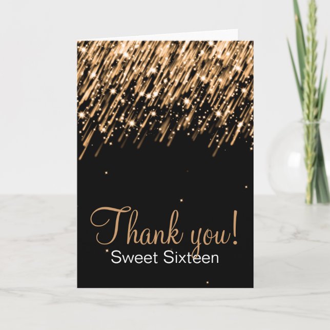Sweet Sixteen Thank You Falling Stars Gold (Front)